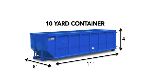 10 yard dumpster with measurements