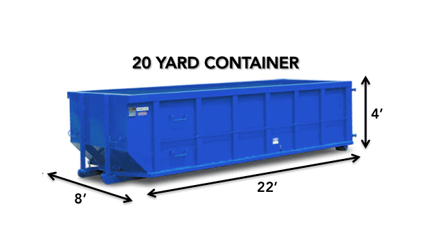 20 yard dumpster with measurements