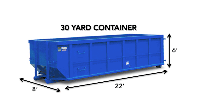 30 yard dumpster with measurements