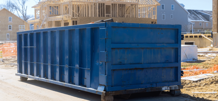 10 yard dumpster rental on construction site